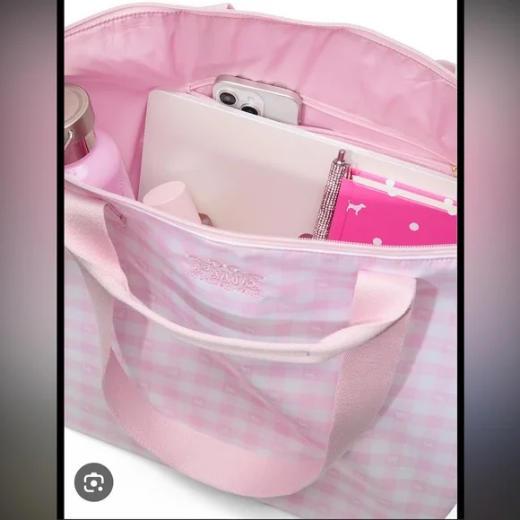 Victoria's Secret Pink Gingham Tote Bag - Picture 4 of 4